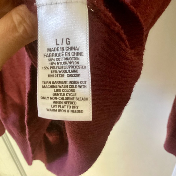 Aeropostale Size L Burgundy Sweater Crew Neck Men wool blend business casual - Picture 7 of 13